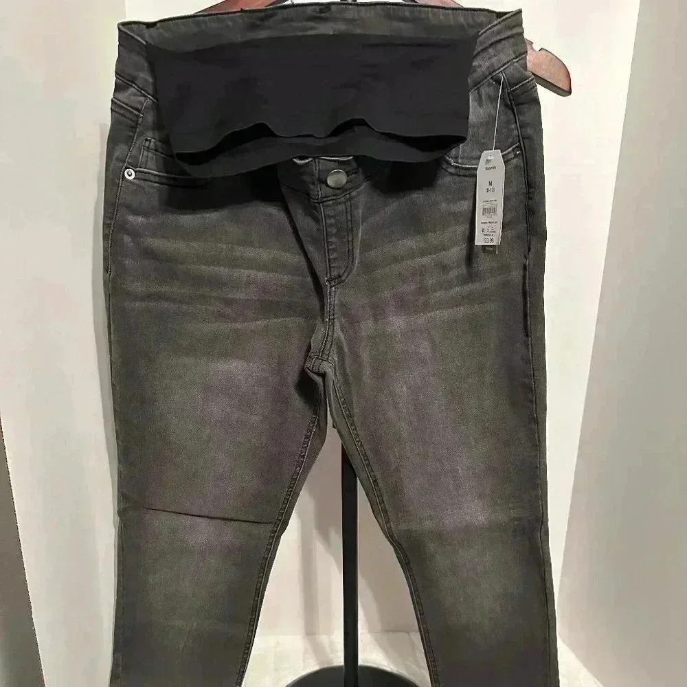 Time and Tru Maternity Comfort Stretch Skinny Jeans Charcoal Grey